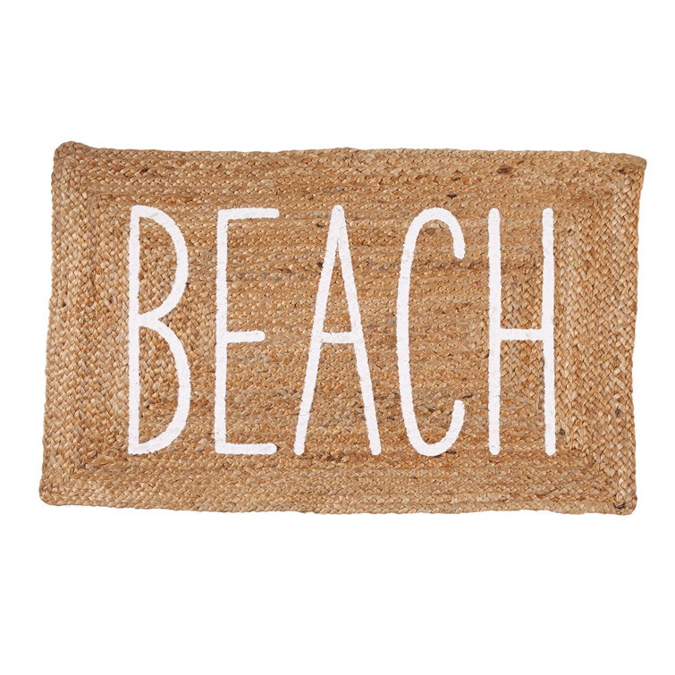 Mud Pie™ Braided Jute Beach 23 in. x 36 in. Indoor Outdoor Door Mat